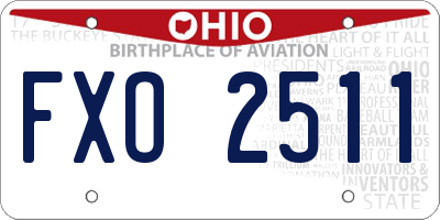 OH license plate FXO2511