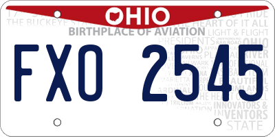 OH license plate FXO2545