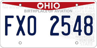 OH license plate FXO2548