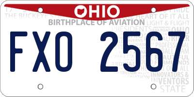 OH license plate FXO2567