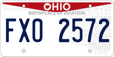 OH license plate FXO2572