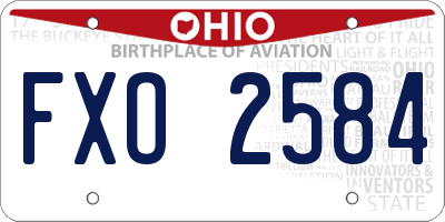 OH license plate FXO2584