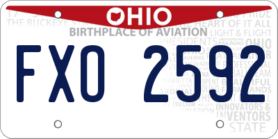 OH license plate FXO2592