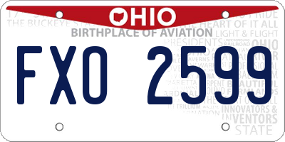OH license plate FXO2599