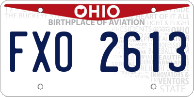 OH license plate FXO2613