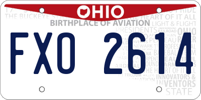 OH license plate FXO2614