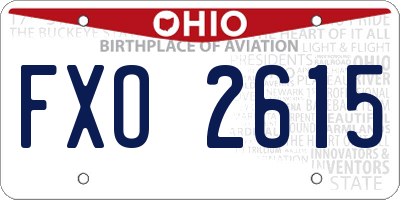 OH license plate FXO2615