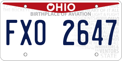OH license plate FXO2647
