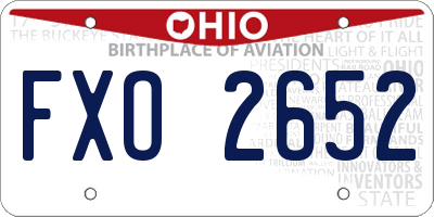 OH license plate FXO2652
