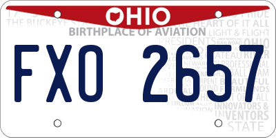 OH license plate FXO2657