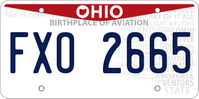 OH license plate FXO2665