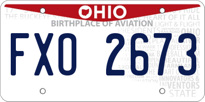 OH license plate FXO2673