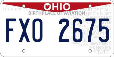 OH license plate FXO2675