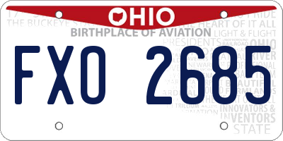 OH license plate FXO2685