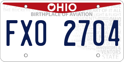 OH license plate FXO2704