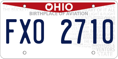 OH license plate FXO2710