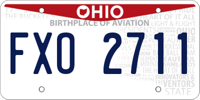 OH license plate FXO2711