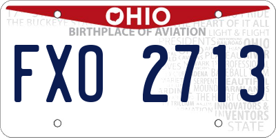 OH license plate FXO2713