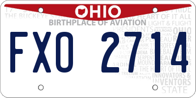 OH license plate FXO2714