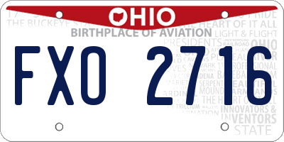 OH license plate FXO2716