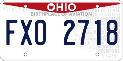 OH license plate FXO2718