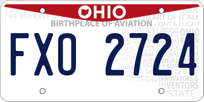 OH license plate FXO2724