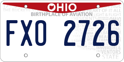 OH license plate FXO2726