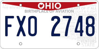 OH license plate FXO2748