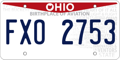 OH license plate FXO2753