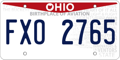 OH license plate FXO2765