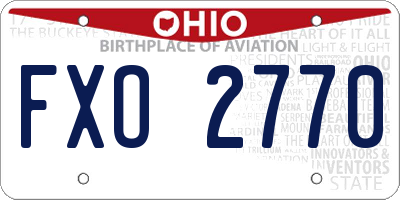 OH license plate FXO2770