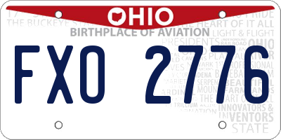 OH license plate FXO2776