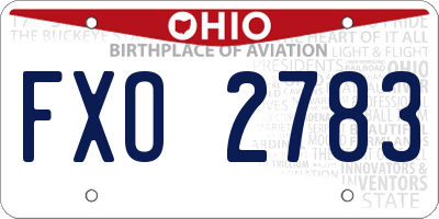 OH license plate FXO2783