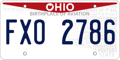 OH license plate FXO2786