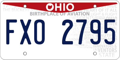 OH license plate FXO2795