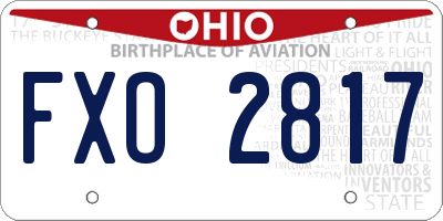 OH license plate FXO2817