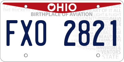 OH license plate FXO2821