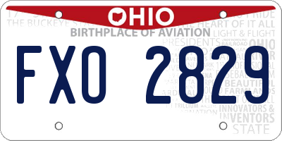 OH license plate FXO2829
