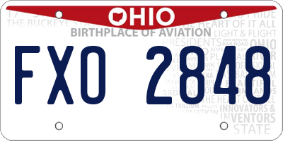 OH license plate FXO2848