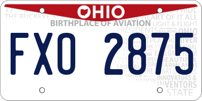 OH license plate FXO2875