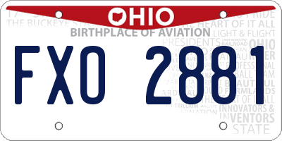 OH license plate FXO2881