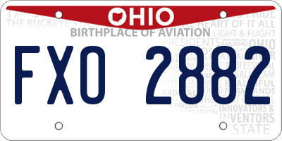 OH license plate FXO2882