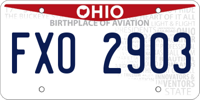 OH license plate FXO2903