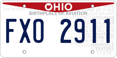 OH license plate FXO2911