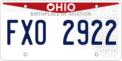 OH license plate FXO2922