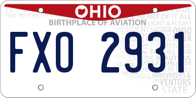 OH license plate FXO2931