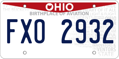 OH license plate FXO2932