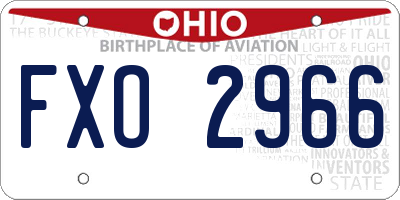 OH license plate FXO2966