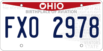 OH license plate FXO2978
