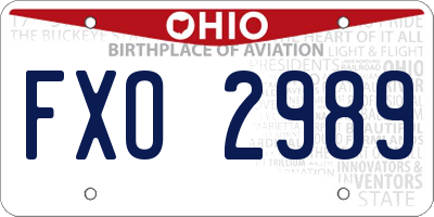 OH license plate FXO2989
